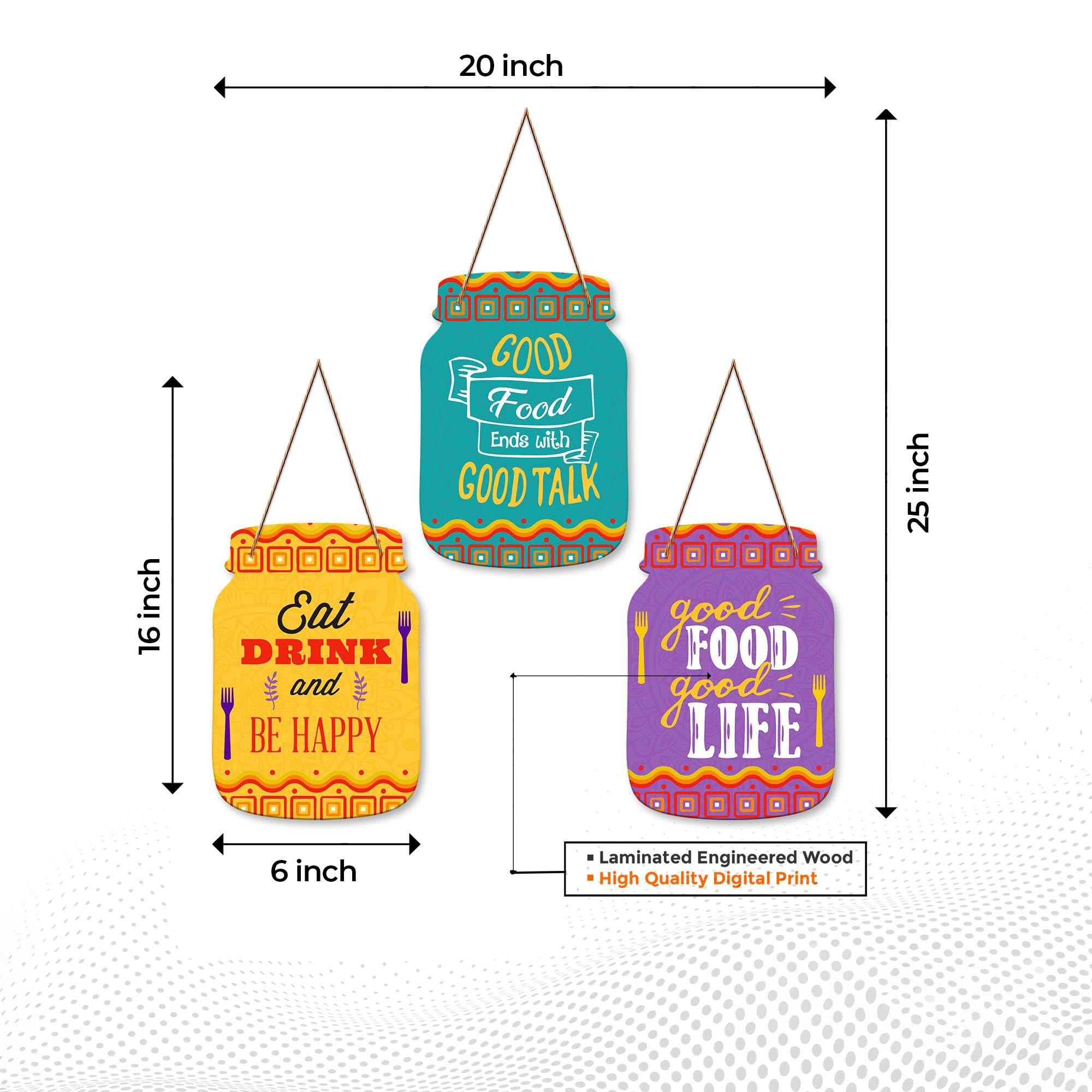 Artvibes Good Food Good Life Quotes Wall Hanger For Home Decor | Gifts | Wall Art | Decoration Wooden Hanging Items | Kitchen Wo